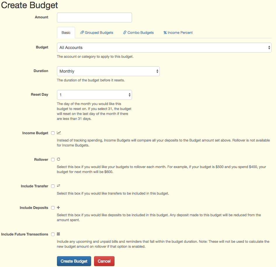 Add a Budget on ClearCheckbook