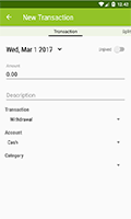 Android App - Add Transaction form