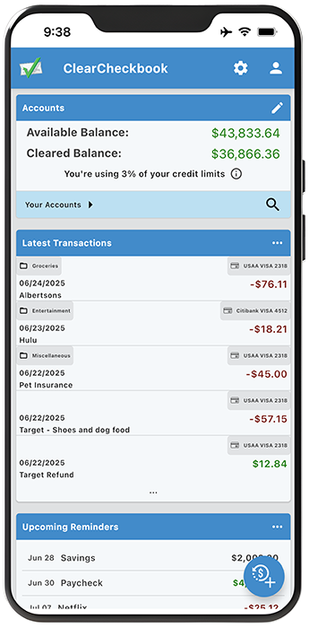 ClearCheckbook on the iPhone, iPod Touch and iPad!