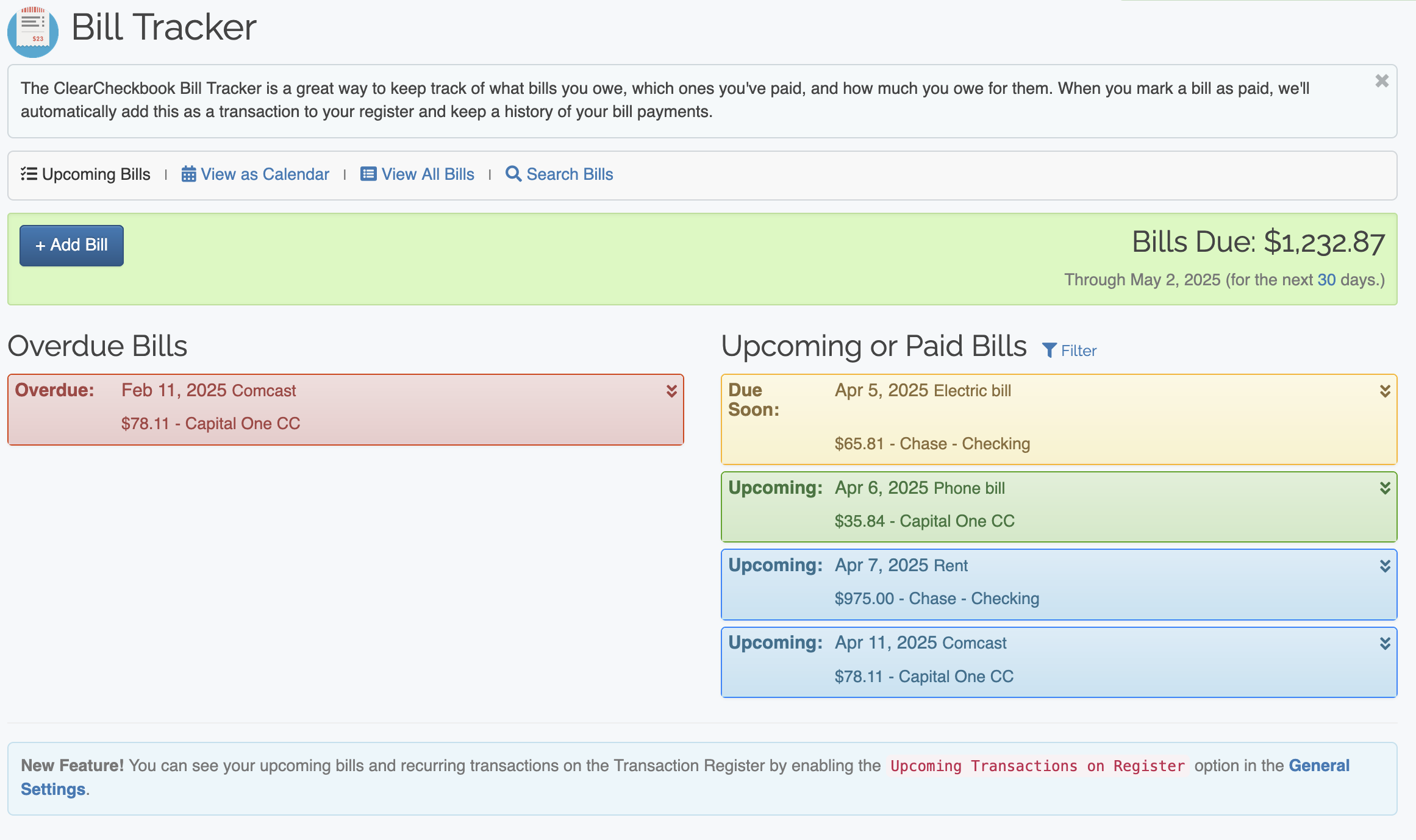 Bill Tracker - List of Bills