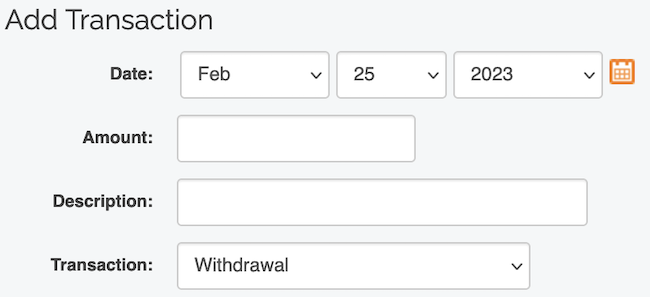 Add your transactions to ClearCheckbook