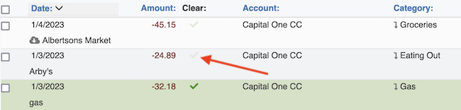 Clearing transactions